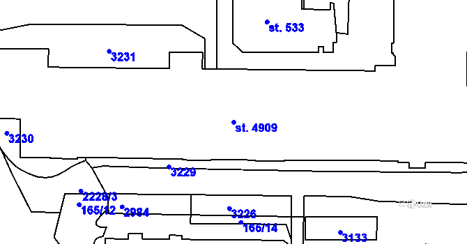 Parcela st. 4909 v KÚ Trutnov, Katastrální mapa