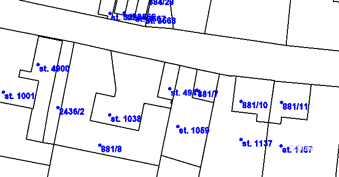 Parcela st. 4941 v KÚ Trutnov, Katastrální mapa