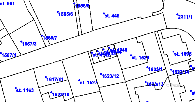 Parcela st. 4943 v KÚ Trutnov, Katastrální mapa