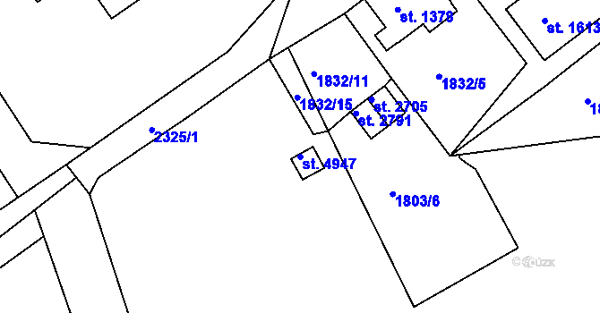 Parcela st. 4947 v KÚ Trutnov, Katastrální mapa