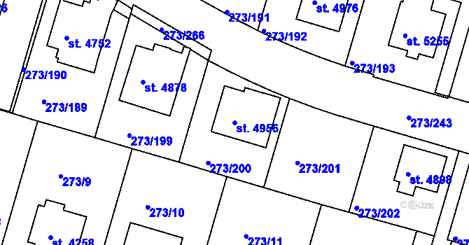 Parcela st. 4956 v KÚ Trutnov, Katastrální mapa