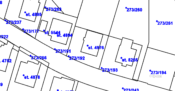 Parcela st. 4976 v KÚ Trutnov, Katastrální mapa