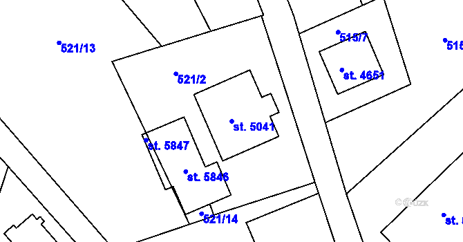 Parcela st. 5041 v KÚ Trutnov, Katastrální mapa