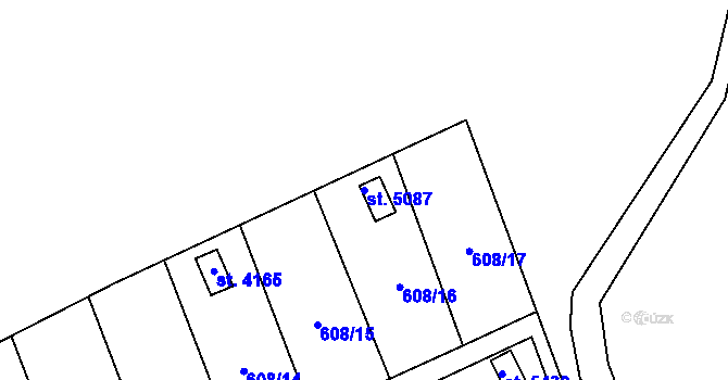 Parcela st. 5087 v KÚ Trutnov, Katastrální mapa