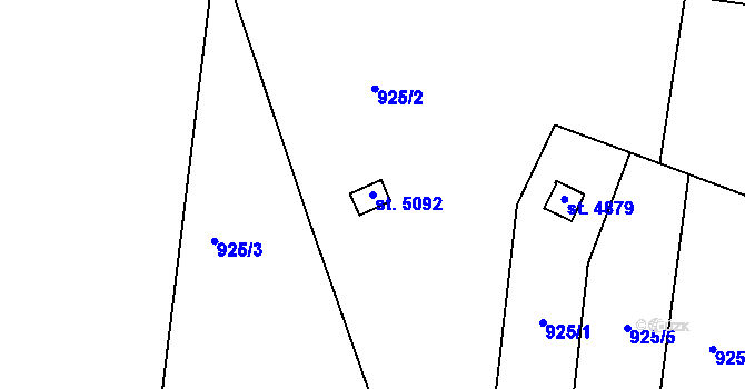 Parcela st. 5092 v KÚ Trutnov, Katastrální mapa