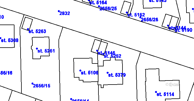 Parcela st. 5146 v KÚ Trutnov, Katastrální mapa