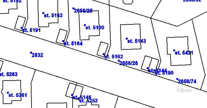 Parcela st. 5162 v KÚ Trutnov, Katastrální mapa