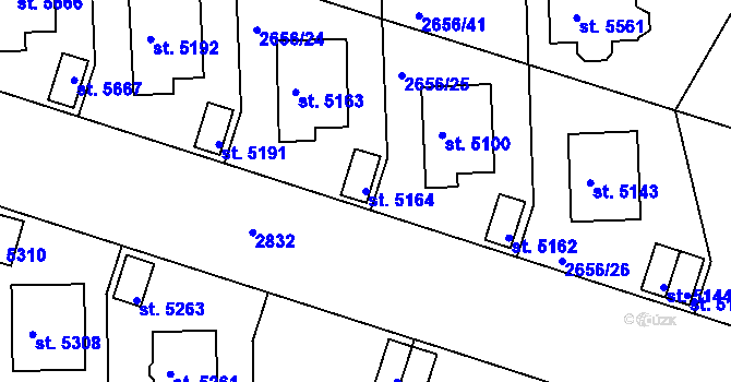 Parcela st. 5164 v KÚ Trutnov, Katastrální mapa