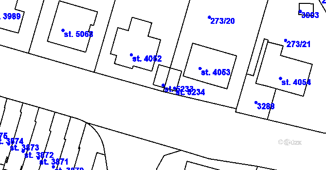 Parcela st. 5233 v KÚ Trutnov, Katastrální mapa