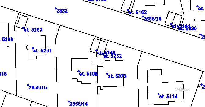 Parcela st. 5252 v KÚ Trutnov, Katastrální mapa