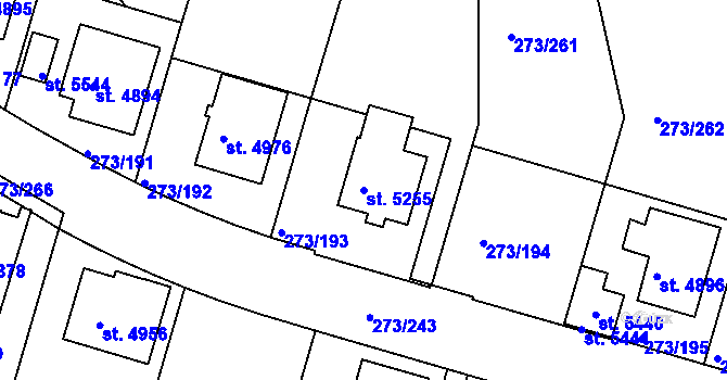 Parcela st. 5255 v KÚ Trutnov, Katastrální mapa
