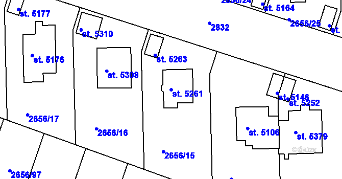 Parcela st. 5261 v KÚ Trutnov, Katastrální mapa