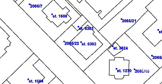 Parcela st. 5302 v KÚ Trutnov, Katastrální mapa
