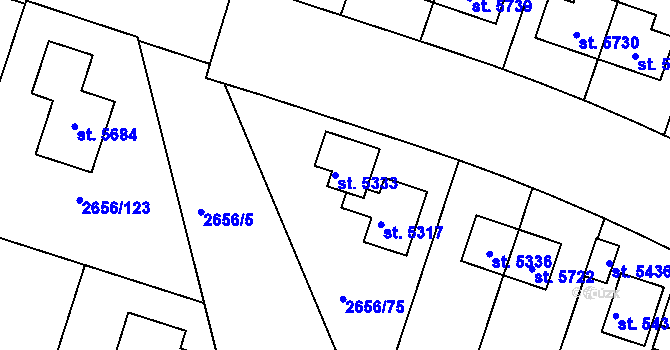 Parcela st. 5333 v KÚ Trutnov, Katastrální mapa