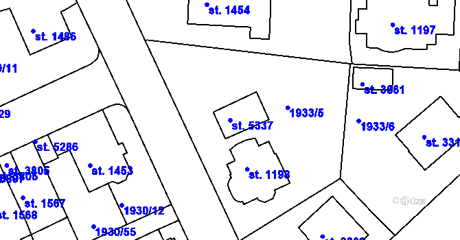 Parcela st. 5337 v KÚ Trutnov, Katastrální mapa