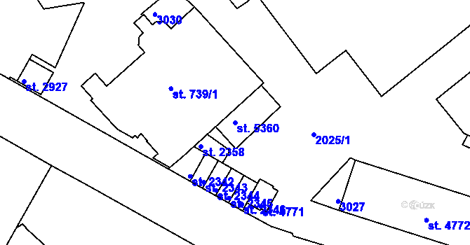 Parcela st. 5360 v KÚ Trutnov, Katastrální mapa