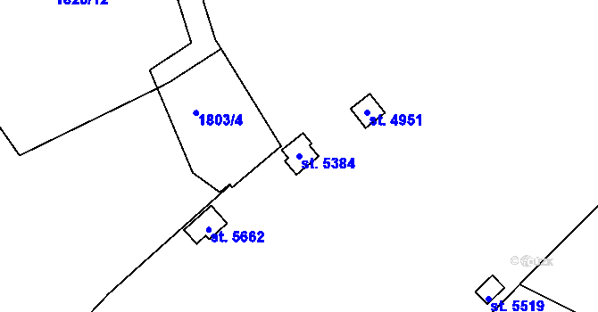 Parcela st. 5384 v KÚ Trutnov, Katastrální mapa