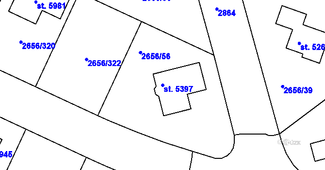Parcela st. 5397 v KÚ Trutnov, Katastrální mapa