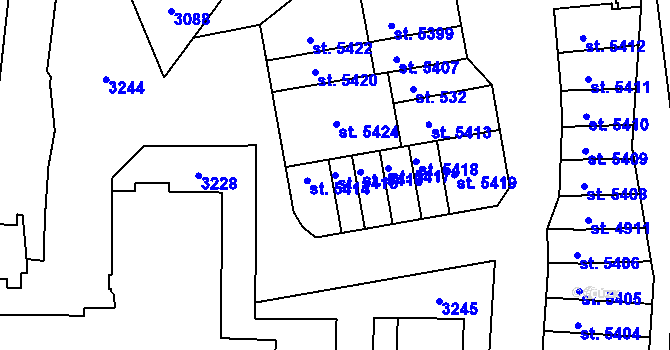 Parcela st. 5415 v KÚ Trutnov, Katastrální mapa