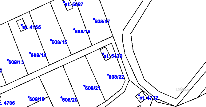 Parcela st. 5430 v KÚ Trutnov, Katastrální mapa