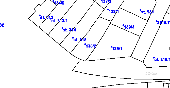Parcela st. 138/2 v KÚ Trutnov, Katastrální mapa