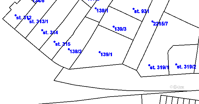 Parcela st. 139/1 v KÚ Trutnov, Katastrální mapa