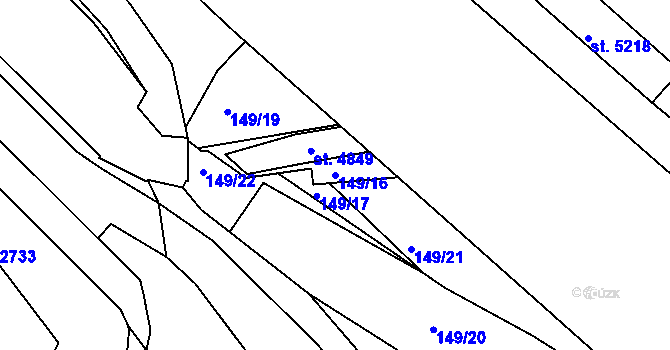 Parcela st. 149/16 v KÚ Trutnov, Katastrální mapa