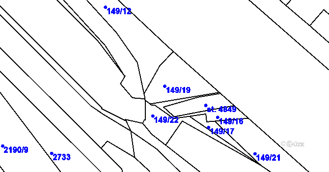 Parcela st. 149/19 v KÚ Trutnov, Katastrální mapa
