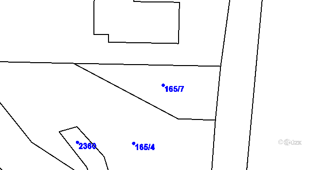 Parcela st. 165/7 v KÚ Trutnov, Katastrální mapa