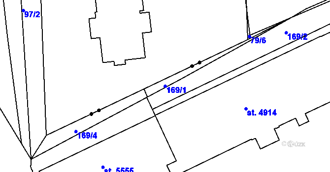 Parcela st. 169/1 v KÚ Trutnov, Katastrální mapa