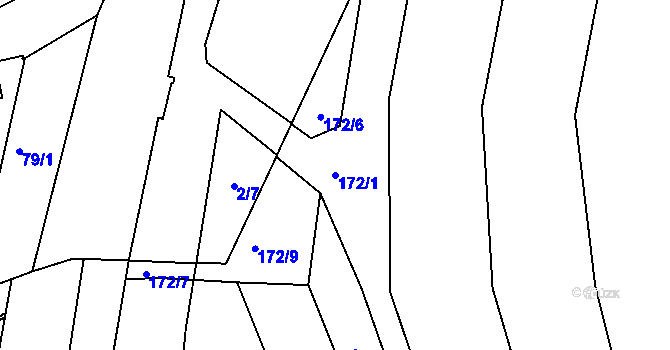 Parcela st. 172/1 v KÚ Trutnov, Katastrální mapa
