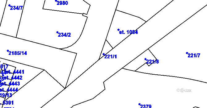 Parcela st. 221/1 v KÚ Trutnov, Katastrální mapa
