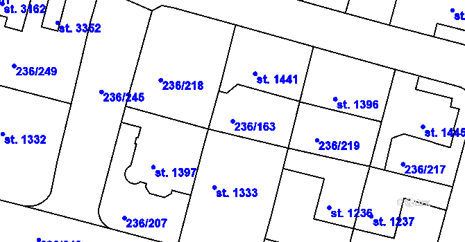 Parcela st. 236/163 v KÚ Trutnov, Katastrální mapa