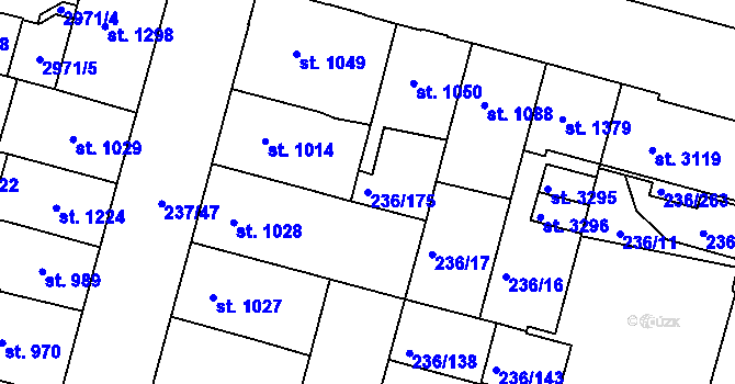 Parcela st. 236/175 v KÚ Trutnov, Katastrální mapa