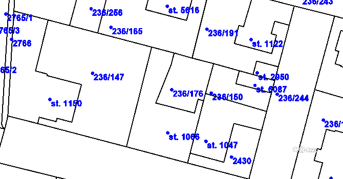 Parcela st. 236/176 v KÚ Trutnov, Katastrální mapa