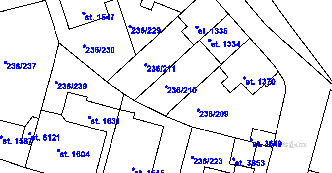 Parcela st. 236/210 v KÚ Trutnov, Katastrální mapa
