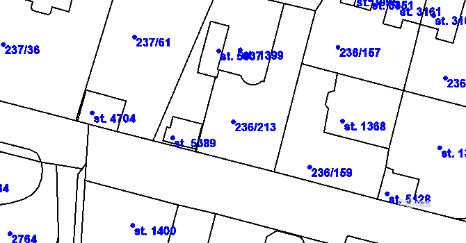 Parcela st. 236/213 v KÚ Trutnov, Katastrální mapa