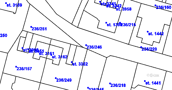 Parcela st. 236/246 v KÚ Trutnov, Katastrální mapa