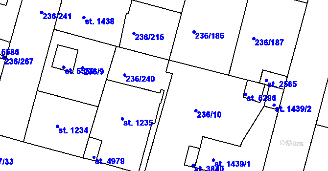 Parcela st. 236/257 v KÚ Trutnov, Katastrální mapa