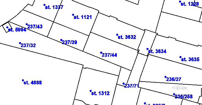Parcela st. 237/44 v KÚ Trutnov, Katastrální mapa