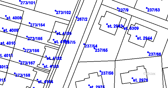 Parcela st. 237/54 v KÚ Trutnov, Katastrální mapa