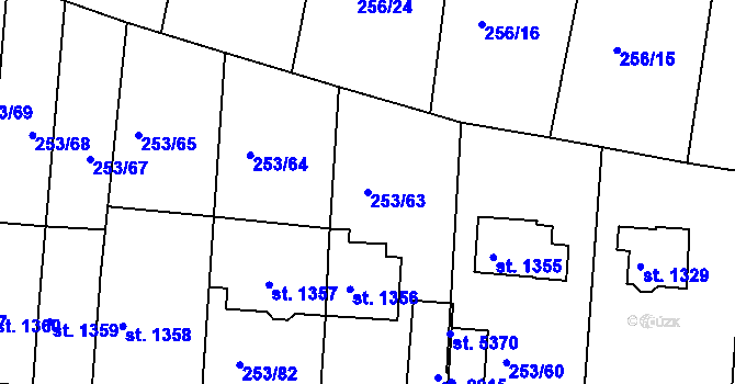 Parcela st. 253/63 v KÚ Trutnov, Katastrální mapa