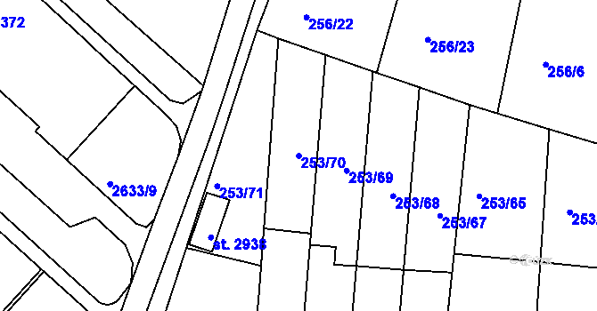 Parcela st. 253/70 v KÚ Trutnov, Katastrální mapa