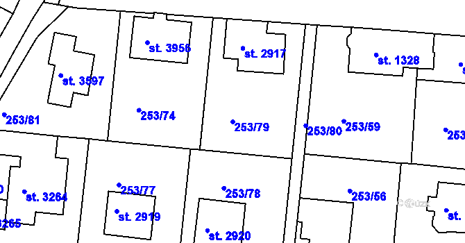 Parcela st. 253/79 v KÚ Trutnov, Katastrální mapa