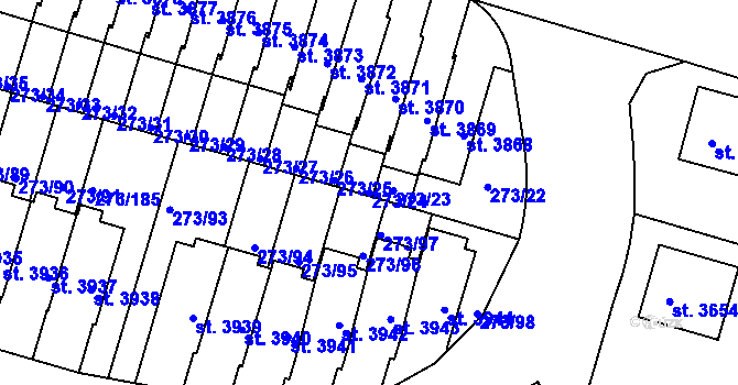 Parcela st. 273/24 v KÚ Trutnov, Katastrální mapa