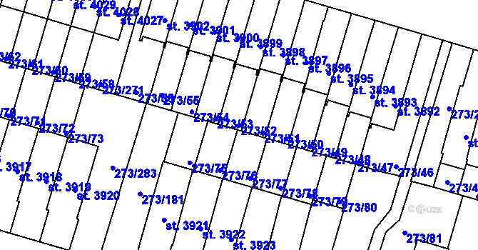 Parcela st. 273/52 v KÚ Trutnov, Katastrální mapa