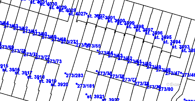Parcela st. 273/54 v KÚ Trutnov, Katastrální mapa