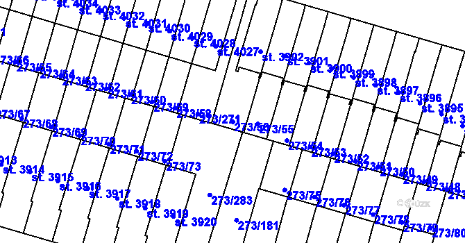 Parcela st. 273/56 v KÚ Trutnov, Katastrální mapa