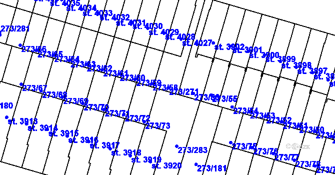 Parcela st. 273/57 v KÚ Trutnov, Katastrální mapa