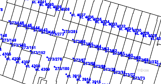 Parcela st. 273/65 v KÚ Trutnov, Katastrální mapa